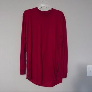 Long sleeve Red shirt with side zippers